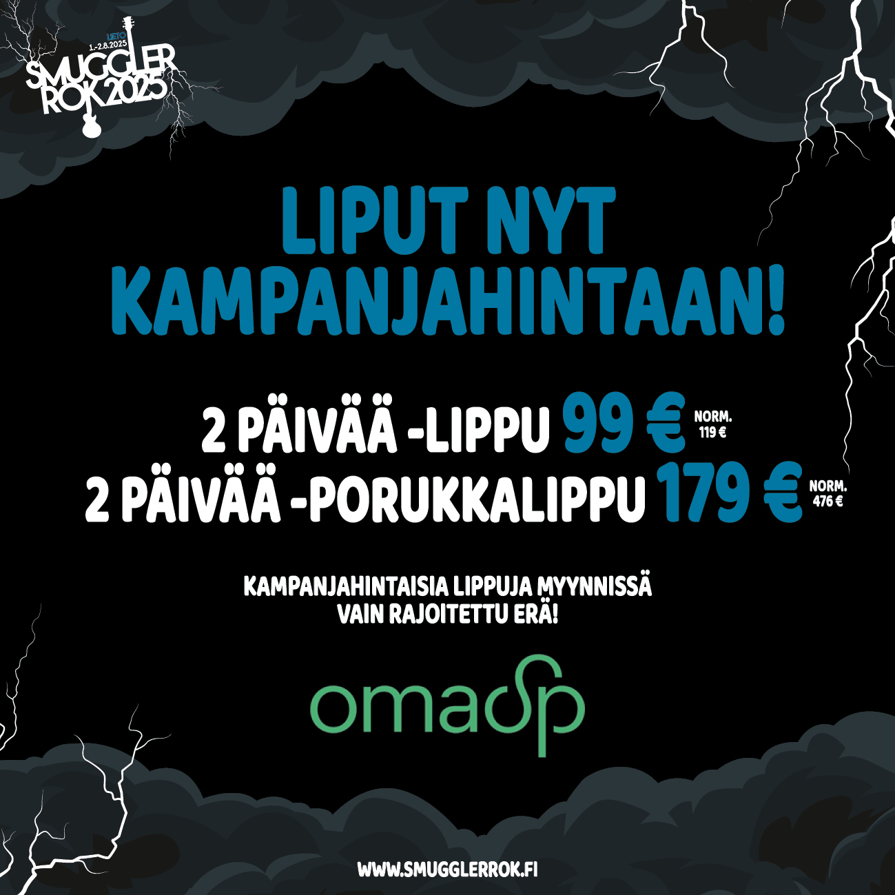 Loput kahden päivän liput myydään nyt!